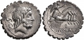 Q. Antonius Balbus, 83-82 BC. Denarius (Silver, 20 mm, 3.78 g, 7 h), Rome. Laureate head of Jupiter to right; behind, S•C. Rev. Q•ANTO•BALB / PR Victo...
