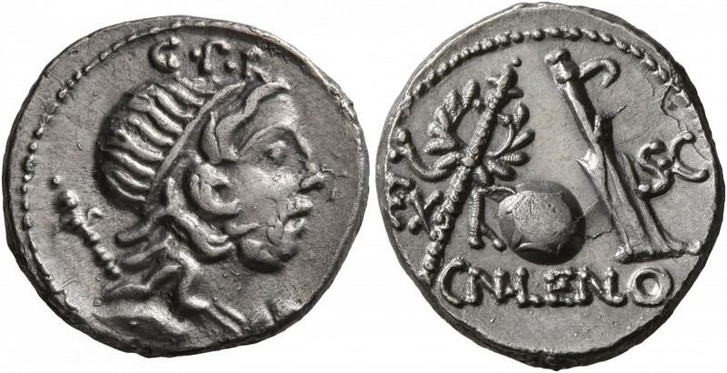 Cn. Cornelius Lentulus, 76-75 BC. Denarius (Silver, 19 mm, 3.97 g, 4 h), uncerta...