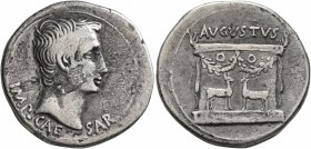 Augustus, 27 BC-AD 14. Cistophorus (Silver, 25 mm, 11.18 g, 12 h), Ephesus, circa 25 BC. IMP CAESAR Bare head of Augustus to right. Rev. AVGVSTVS Garl...