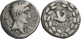 Augustus, 27 BC-AD 14. Cistophorus (Silver, 25 mm, 11.20 g, 1 h), Ephesus, circa 25-20 BC. IMP CAESAR Bare head of Augustus to right. Rev. AVGVSTVS Ca...