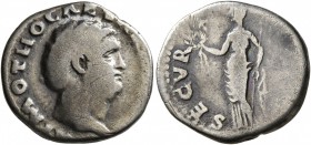 Otho, 69. Denarius (Silver, 17 mm, 2.94 g, 6 h), Rome. IMP M OTHO CAESAR [AVG TR P] Bare head of Otho to right. Rev. SECVRI[TAS P R] Securitas standin...