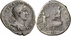 Hadrian, 117-138. Denarius (Silver, 18 mm, 2.82 g, 7 h), Rome, 119-125. IMP CAESAR TRAIAN HADRIANVS AVG Laureate and draped bust of Hadrian to right. ...