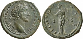 Antoninus Pius, 138-161. As (Copper, 28 mm, 11.10 g, 7 h), Rome, 140-144. ANTONINVS AVG PIVS P P TR P COS III Laureate head of Antoninus Pius to right...