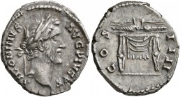 Antoninus Pius, 138-161. Denarius (Silver, 19 mm, 3.36 g, 7 h), Rome, 145-161. ANTONINVS AVG PIVS P P Laureate head of Antoninus Pius to right. Rev. C...