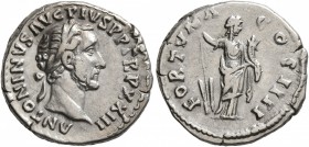 Antoninus Pius, 138-161. Denarius (Silver, 17 mm, 3.37 g, 6 h), Rome, 159-160. ANTONINVS AVG PIVS P P TR P XXIII Laureate head of Antoninus Pius to ri...