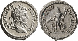 Septimius Severus, 193-211. Denarius (Silver, 19 mm, 3.09 g, 1 h), Rome, 209. SEVERVS PIVS AVG Laureate head of Septimius Severus to right. Rev. P M T...