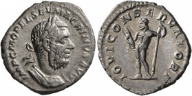 Macrinus, 217-218. Denarius (Silver, 20 mm, 2.74 g, 12 h), Rome, 217. IMP C M OPEL SEV MACRINVS AVG Laureate and cuirassed bust of Macrinus with long ...