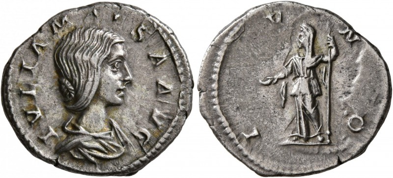 Julia Maesa, Augusta, 218-224/5. Denarius (Silver, 20 mm, 2.81 g, 12 h), Rome. I...
