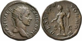 Severus Alexander, 222-235. Dupondius (Orichalcum, 24 mm, 11.11 g, 12 h), Rome, 222-231. IMP SEV ALEXANDER AVG Radiate head of Severus Alexander to ri...