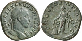 Severus Alexander, 222-235. Sestertius (Orichalcum, 31 mm, 22.20 g, 1 h), Rome, 232. IMP ALEXANDER PIVS AVG Laureate head of Severus Alexander to righ...