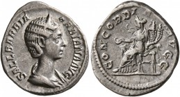 Orbiana, Augusta, 225-227. Denarius (Silver, 19 mm, 2.89 g, 1 h), Rome. SALL BARBIA ORBIANA AVG Diademed and draped bust of Orbiana to right. Rev. CON...