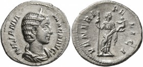 Julia Mamaea, Augusta, 222-235. Denarius (Silver, 20 mm, 2.68 g, 1 h), Rome. IVLIA MAMAEA AVG Diademed and draped bust of Julia Mamaea to right. Rev. ...
