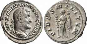 Maximinus I, 235-238. Denarius (Silver, 20 mm, 3.07 g, 12 h), Rome, 236-238. MAXIMINVS PIVS AVG GERM Laureate, draped and cuirassed bust of Maximinus ...