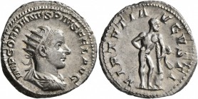 Gordian III, 238-244. Antoninianus (Silver, 21 mm, 5.11 g, 1 h), Rome, 241-243. IMP GORDIANVS PIVS FEL AVG Radiate, draped and cuirassed bust of Gordi...