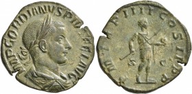 Gordian III, 238-244. Sestertius (Orichalcum, 29 mm, 13.37 g, 1 h), Rome, 243-244. IMP GORDIANVS PIVS FEL AVG Laureate, draped and cuirassed bust of G...