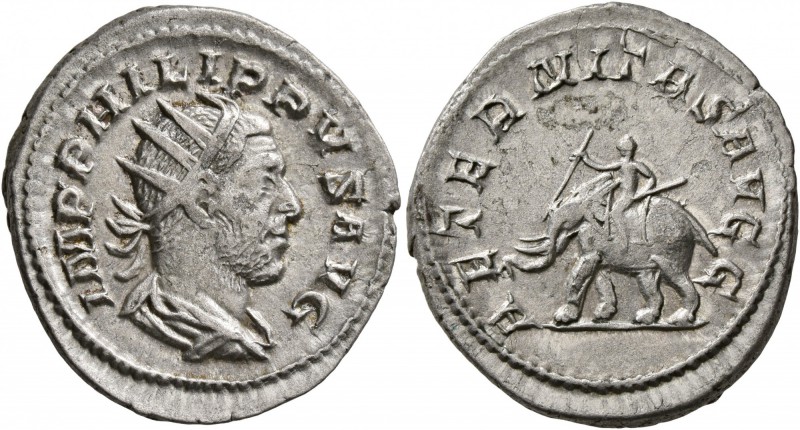 Philip I, 244-249. Antoninianus (Silver, 23 mm, 4.26 g, 12 h), Rome, 247-249. IM...