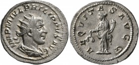 Philip I, 244-249. Antoninianus (Silver, 23 mm, 3.90 g, 6 h), Rome, 247-249. IMP M IVL PHILIPPVS AVG Radiate, draped and cuirassed bust of Philip I to...
