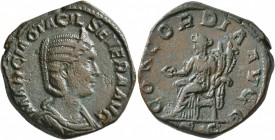 Otacilia Severa, Augusta, 244-249. Sestertius (Orichalcum, 27 mm, 20.10 g, 12 h), Rome. MARCIA OTACIL SEVERA AVG Diademed and draped bust of Otacilia ...