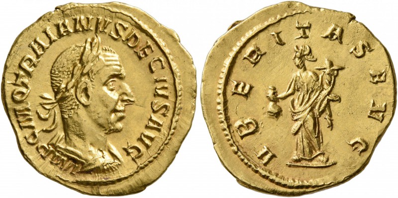 Trajan Decius, 249-251. Aureus (Gold, 20 mm, 4.39 g, 12 h), Rome. IMP C M Q TRAI...