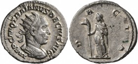 Trajan Decius, 249-251. Antoninianus (Silver, 21 mm, 4.33 g, 12 h), Rome, 251. IMP C M Q TRAIANVS DECIVS AVG Laureate and cuirassed bust of Trajan Dec...
