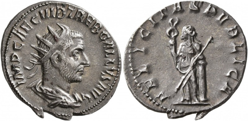Trebonianus Gallus, 251-253. Antoninianus (Silver, 21 mm, 3.15 g, 12 h), Rome. I...