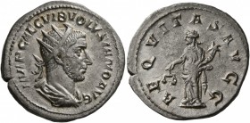 Volusian, 251-253. Antoninianus (Silver, 22 mm, 3.74 g, 7 h), Rome. IMP CAE C VIB VOLVSIANO AVG Radiate, draped and cuirassed bust of Volusian to righ...