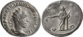 Aemilian, 253. Antoninianus (Silver, 21 mm, 2.76 g, 6 h), Rome. IMP AEMILIANVS PIVS FEL AVG Radiate, draped and cuirassed bust of Aemilian to right, s...