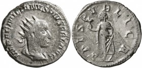 Aemilian, 253. Antoninianus (Silver, 20 mm, 3.63 g, 12 h), Rome. IMP AEMILIANVS PIVS FEL AVG Radiate, draped and cuirassed bust of Aemilian to right, ...