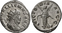 Gallienus, 253-268. Antoninianus (Billon, 21 mm, 3.37 g, 6 h), Mediolanum, 258-259. IMP GALLIENVS AVG Radiate and cuirassed bust of Gallienus to right...