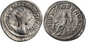 Macrianus, usurper, 260-261. Antoninianus (Billon, 22 mm, 4.27 g, 7 h), Samosata. IMP C FVL MACRIANVS P F AVG Radiate and cuirassed bust of Macrianus ...
