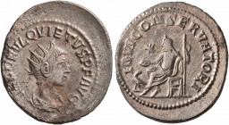 Quietus, usurper, 260-261. Antoninianus (Billon, 23 mm, 3.88 g, 6 h), Samosata. IMP C FVL QVIETVS P F AVG Radiate, draped and cuirassed bust of Quietu...