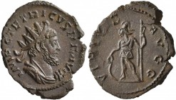 Tetricus I, Romano-Gallic Emperor, 271-274. Antoninianus (Bronze, 24 mm, 4.17 g, 6 h), Treveri, 272-273. IMP C TETRICVS P F AVG Radiate, draped and cu...