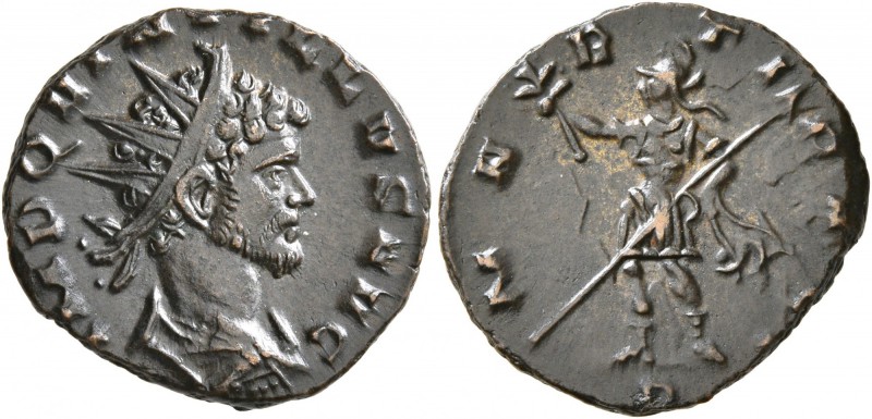 Quintillus, 270. Antoninianus (Bronze, 17 mm, 2.51 g, 1 h), Mediolanum. IMP QVIN...