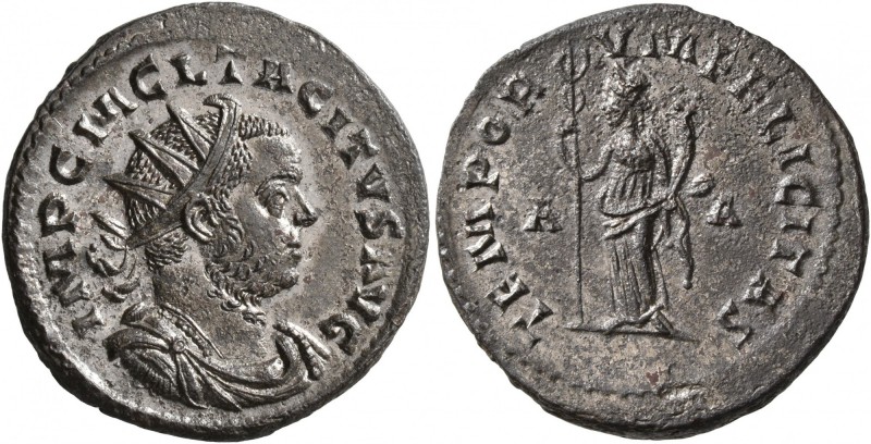 Tacitus, 275-276. Antoninianus (Silvered bronze, 22 mm, 4.28 g, 6 h), Lugdunum, ...