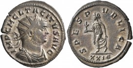 Tacitus, 275-276. Antoninianus (Silvered bronze, 23 mm, 3.89 g, 11 h), Rome, 276. IMP C M CL TACITVS AVG Radiate, draped and cuirassed bust of Tacitus...