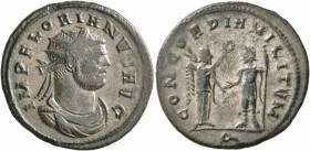 Florian, 276. Antoninianus (Silvered bronze, 22 mm, 3.63 g, 12 h), Cyzicus. IMP FLORIANVS AVG Radiate, draped and cuirassed bust of Florian to right. ...