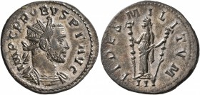 Probus, 276-282. Antoninianus (Billon, 24 mm, 3.51 g, 6 h), Lugdunum, 277. IMP C PROBVS P F AVG Radiate and cuirassed bust of Probus to right. Rev. FI...