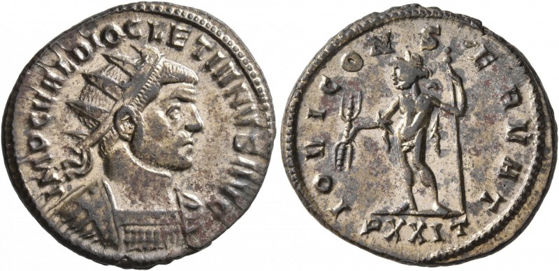 Diocletian, 284-305. Antoninianus (Silvered bronze, 23 mm, 4.44 g, 6 h), Ticinum...