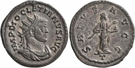 Diocletian, 284-305. Antoninianus (Silvered bronze, 23 mm, 4.43 g, 7 h), Lugdunum, 289-290. IMP DIOCLETIANVS AVG Radiate, draped and cuirassed bust of...