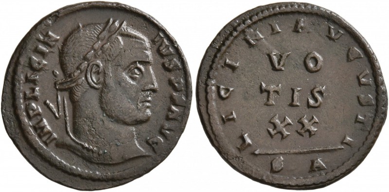 Licinius I, 308-324. Follis (Bronze, 19 mm, 2.06 g, 1 h), Arelate, 320-321. IMP ...