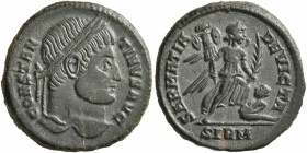 Constantine I, 307/310-337. Follis (Silvered bronze, 18 mm, 3.03 g, 12 h), Sirmium, 324-325. CONSTAN-TINVS AVG Laureate head of Constantine I to right...