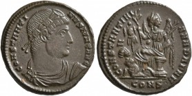 Constantine I, 307/310-337. Follis (Bronze, 19 mm, 3.58 g, 5 h), Constantinopolis, 327-328. CONSTANTI-NVS MAX AVG Rosette-diademed, draped and cuirass...