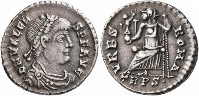 Valens, 364-378. Siliqua (Silver, 17 mm, 2.15 g, 6 h), Treveri, 367-378. D N VAL...