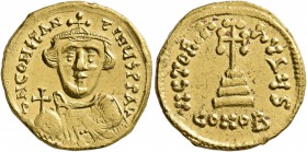 Constans II, 641-668. Solidus (Gold, 19 mm, 4.37 g, 7 h), Constantinopolis, circa 642-647. d N CONSTANTINЧS P P AV Crowned and draped bust of Constans...
