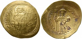 Constantine X Ducas, 1059-1067. Histamenon (Gold, 26 mm, 4.41 g, 7 h), Constantinopolis. +IҺS IXS REX REGNANTҺIm Christ, nimbate, seated facing on str...