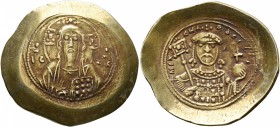 Michael VII Ducas, 1071-1078. Histamenon (Gold, 29 mm, 4.37 g, 7 h), Constantinopolis. Bust of Christ Pantokrator facing; in fields, IC - XC. Rev. +MI...