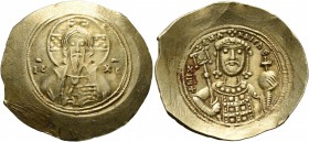 Michael VII Ducas, 1071-1078. Histamenon (Electrum, 28 mm, 4.39 g, 6 h), Constantinopolis. Bust of Christ Pantokrator facing; in fields, IC - XC. Rev....