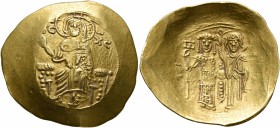 John III Ducas (Vatatzes), emperor of Nicaea, 1222-1254. Hyperpyron (Gold, 28 mm, 4.23 g, 7 h), Magnesia. IC - XC Christ enthroned facing, nimbate, we...