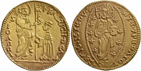 CRUSADERS. Knights of Rhodes (Knights Hospitallers). Fabrizio del Carretto , 1513-1521. Ducat (Gold, 22 mm, 3.49 g, 12 h). F•FABRICIO•D•CΛ - S•IOΛRRI ...