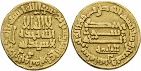 ISLAMIC, 'Abbasid Caliphate. temp. Al-Rashid , AH 170-193 / AD 786-809. Dinar (Gold, 18 mm, 4.14 g, 1 h), AH 190 = 806 AD. Album 218.13. Several minor...